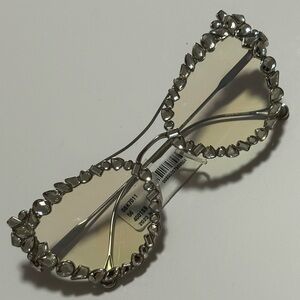 SWAROVSKI Silver Cateye Crystal Sunglasses SK7011 Retail $429